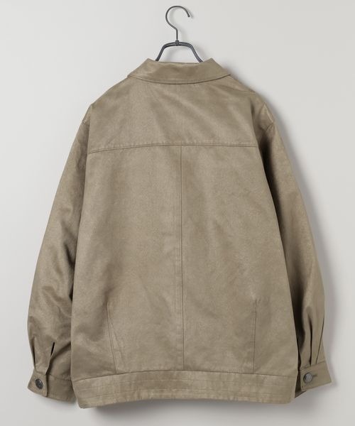 JEANASIS（ジーナシス）の「ステッチスエードジャケット/496853（ブルゾン・レディース・ブラウン/グレイッシュベージュ・FREE）」の3枚目の写真
