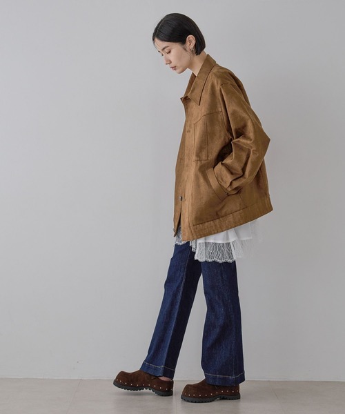 セール】ステッチスエードジャケット/496853（ブルゾン）｜JEANASIS