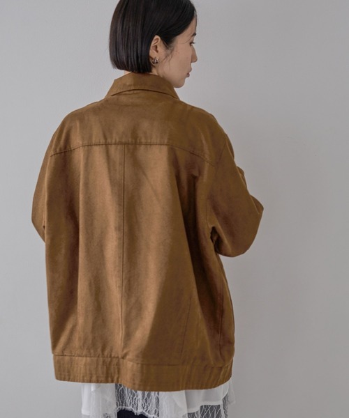 アメリカ発Aquaフリンジスエードジャケット ステッチスエードジャケット/496853（ブルゾン）｜JEANASIS