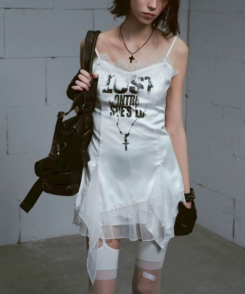 Cest Nous】Satin Lace Camisole Dress / 【セヌー】サテンレース