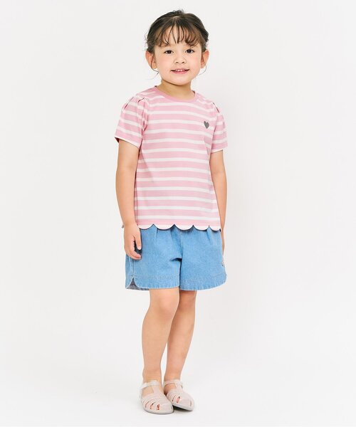 apres les cours（アプレレクール）の「【接触冷感/ジュニア対応】裾スカラップアソートTシャツ（Tシャツ/カットソー・キッズ・その他2/アイボリー/ネイビー/レッド・110/100/90/140/130/80/120）」の5枚目の写真