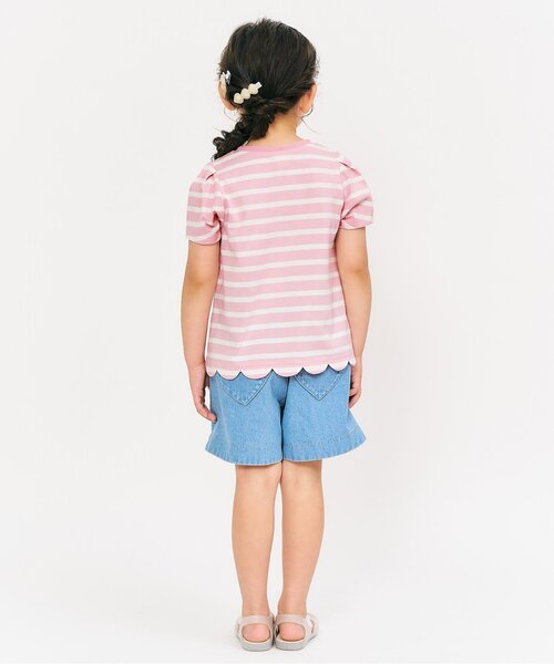 apres les cours（アプレレクール）の「【接触冷感/ジュニア対応】裾スカラップアソートTシャツ（Tシャツ/カットソー・キッズ・その他2/アイボリー/ネイビー/レッド・110/100/90/140/130/80/120）」の6枚目の写真