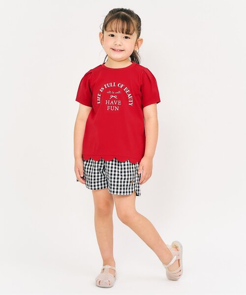 apres les cours（アプレレクール）の「【接触冷感/ジュニア対応】裾スカラップアソートTシャツ（Tシャツ/カットソー・キッズ・その他2/アイボリー/ネイビー/レッド・110/100/90/140/130/80/120）」の7枚目の写真