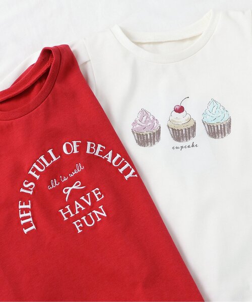 apres les cours（アプレレクール）の「【接触冷感/ジュニア対応】裾スカラップアソートTシャツ（Tシャツ/カットソー・キッズ・その他2/アイボリー/ネイビー/レッド・110/100/90/140/130/80/120）」の10枚目の写真