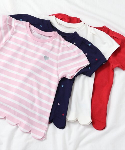 apres les cours（アプレレクール）の「【接触冷感/ジュニア対応】裾スカラップアソートTシャツ（Tシャツ/カットソー・キッズ・その他2/アイボリー/ネイビー/レッド・110/100/90/140/130/80/120）」の12枚目の写真