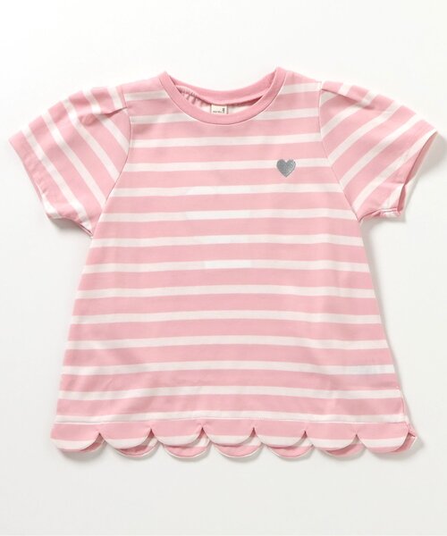 apres les cours（アプレレクール）の「【接触冷感/ジュニア対応】裾スカラップアソートTシャツ（Tシャツ/カットソー・キッズ・その他2/アイボリー/ネイビー/レッド・110/100/90/140/130/80/120）」の13枚目の写真