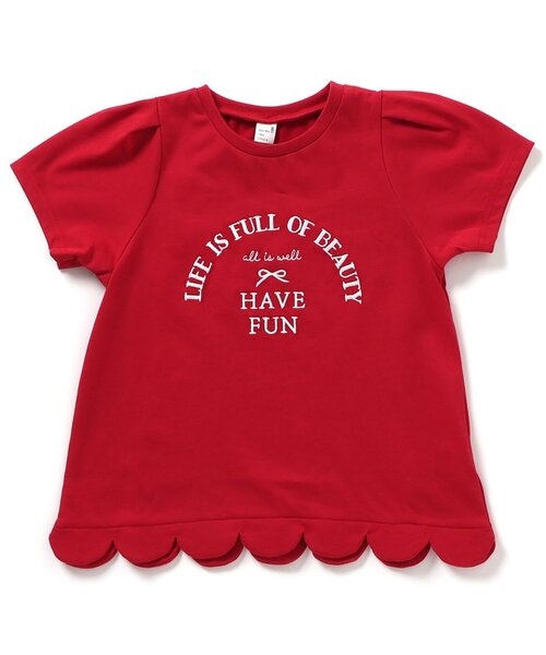 apres les cours（アプレレクール）の「【接触冷感/ジュニア対応】裾スカラップアソートTシャツ（Tシャツ/カットソー・キッズ・その他2/アイボリー/ネイビー/レッド・110/100/90/140/130/80/120）」の20枚目の写真