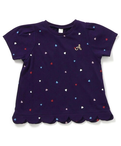 apres les cours（アプレレクール）の「【接触冷感/ジュニア対応】裾スカラップアソートTシャツ（Tシャツ/カットソー・キッズ・その他2/アイボリー/ネイビー/レッド・110/100/90/140/130/80/120）」の2枚目の写真