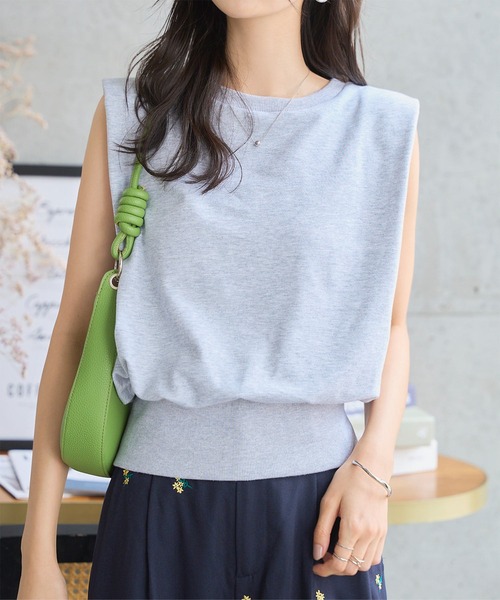 KOBE LETTUCE（コウベレタス）の「フレンチスリーブスウエットトップス（スウェット・レディース・オフホワイト/杢グレー・M）」の12枚目の写真