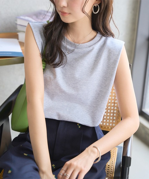 KOBE LETTUCE（コウベレタス）の「フレンチスリーブスウエットトップス（スウェット・レディース・オフホワイト/杢グレー・M）」の14枚目の写真