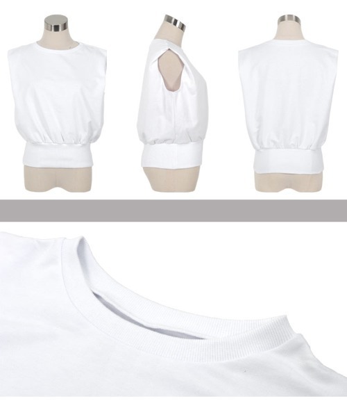 KOBE LETTUCE（コウベレタス）の「フレンチスリーブスウエットトップス（スウェット・レディース・オフホワイト/杢グレー・M）」の15枚目の写真