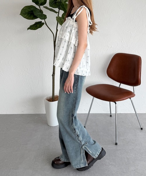 kutir（クティール）の「2way 小花柄リボンフリルビスチェ（その他トップス・レディース・アイボリー/オフホワイト/ライトグリーン・FREE）」の13枚目の写真