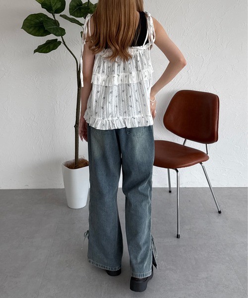 kutir（クティール）の「2way 小花柄リボンフリルビスチェ（その他トップス・レディース・アイボリー/オフホワイト/ライトグリーン・FREE）」の14枚目の写真