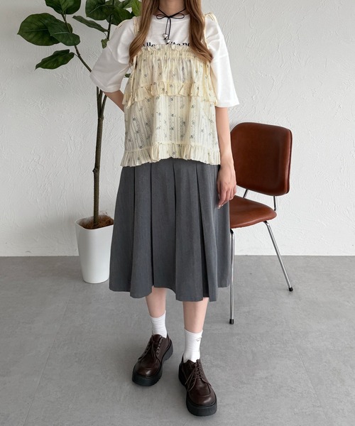 kutir（クティール）の「2way 小花柄リボンフリルビスチェ（その他トップス・レディース・アイボリー/オフホワイト/ライトグリーン・FREE）」の21枚目の写真