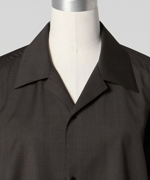LOEFF（ロエフ）の「＜LOEFF＞トロピカルウール オープンカラー シャツ MEN’S（シャツ/ブラウス・メンズ・ブラウン系/ブラック・1/2）」の11枚目の写真