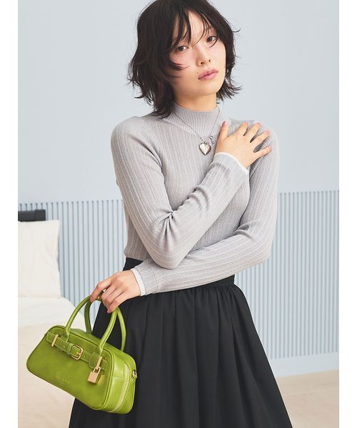 LILY BROWN(リリーブラウン)の「ランダムリブラメニットトップス(ニット/セーター・レディース・レッド/ピンク/ミント/グレー/ブラック・F)」の8枚目の写真