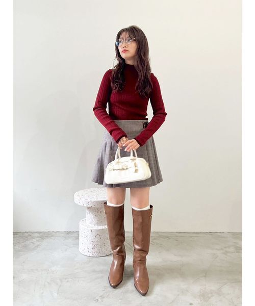 LILY BROWN(リリーブラウン)の「ランダムリブラメニットトップス(ニット/セーター・レディース・レッド/ピンク/ミント/グレー/ブラック・F)」の18枚目の写真