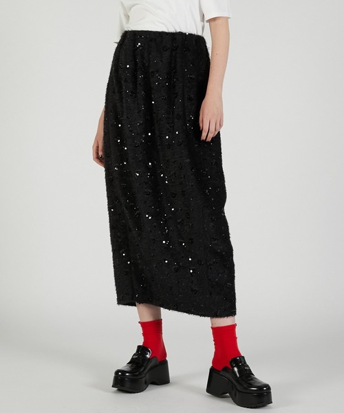 PRANK PROJECT（プランクプロジェクト）の「2WAYシャギーバルーンスカート / 2-Way Shaggy Balloon Skirt（スカート・レディース・ブラック/ホワイト・FREE）」の2枚目の写真