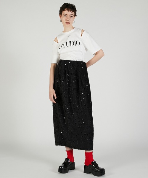 PRANK PROJECT（プランクプロジェクト）の「2WAYシャギーバルーンスカート / 2-Way Shaggy Balloon Skirt（スカート・レディース・ブラック/ホワイト・FREE）」の7枚目の写真