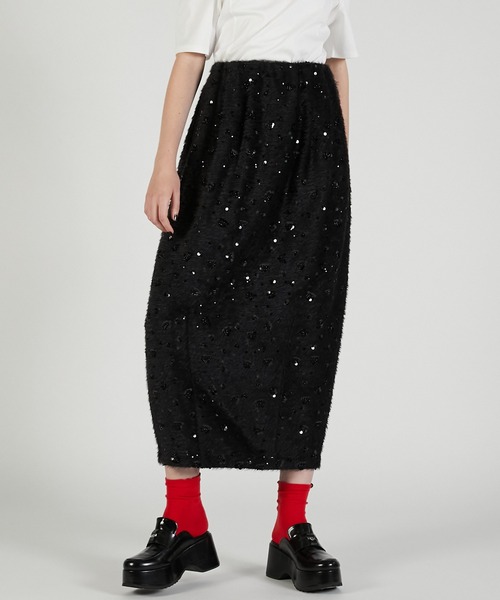 PRANK PROJECT（プランクプロジェクト）の「2WAYシャギーバルーンスカート / 2-Way Shaggy Balloon Skirt（スカート・レディース・ブラック/ホワイト・FREE）」の13枚目の写真