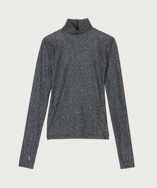 G.V.G.V.(ジーヴィージーヴィー)の「TWEED PRINTED HIGH NECK TOP(Tシャツ/カットソー・レディース・ブラック・ONE SIZE)」の6枚目の写真