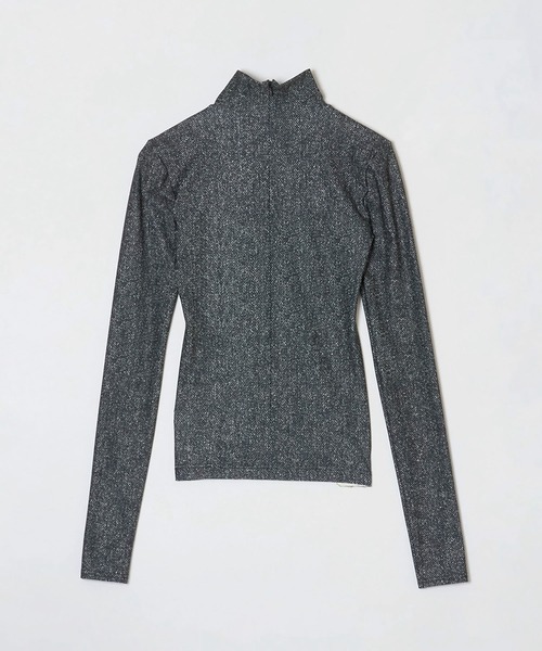G.V.G.V.(ジーヴィージーヴィー)の「TWEED PRINTED HIGH NECK TOP(Tシャツ/カットソー・レディース・ブラック・ONE SIZE)」の7枚目の写真