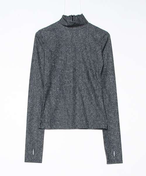 G.V.G.V.(ジーヴィージーヴィー)の「TWEED PRINTED HIGH NECK TOP(Tシャツ/カットソー・レディース・ブラック・ONE SIZE)」の9枚目の写真