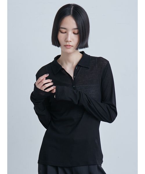 期間限定お値下げ　MIESROHE シアーフライスポロカットトップス シアーフライスポロカットトップス（Tシャツ/カットソー）｜MIESROHE