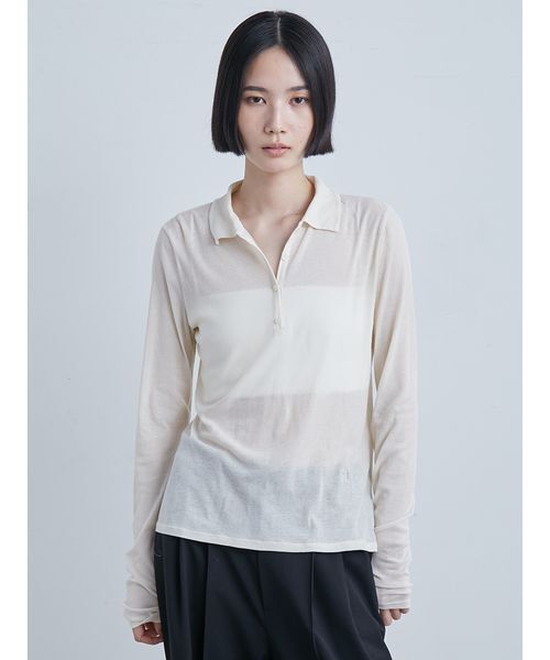 期間限定お値下げ　MIESROHE シアーフライスポロカットトップス シアーフライスポロカットトップス（Tシャツ/カットソー）｜MIESROHE