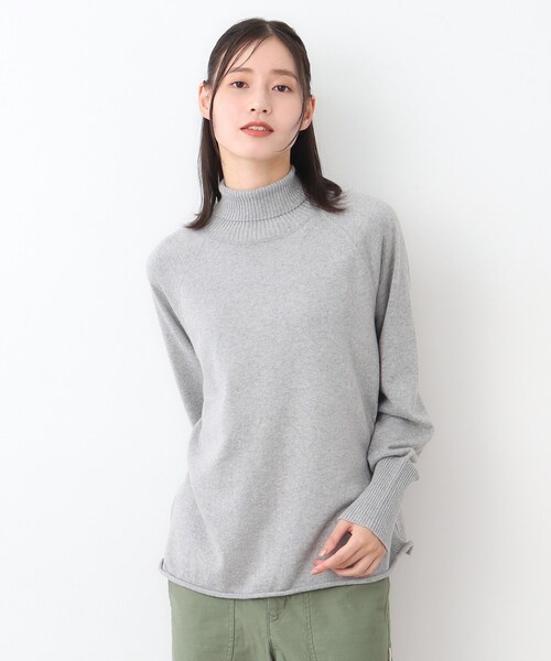 LAURA ASHLEY(ローラアシュレイ)の「【日本製/ワンマイルウエア】コンパクトヤーン ハイネックプルオーバー(ニット/セーター・レディース・ワインレッド/アイボリー/グレー・38)」の3枚目の写真
