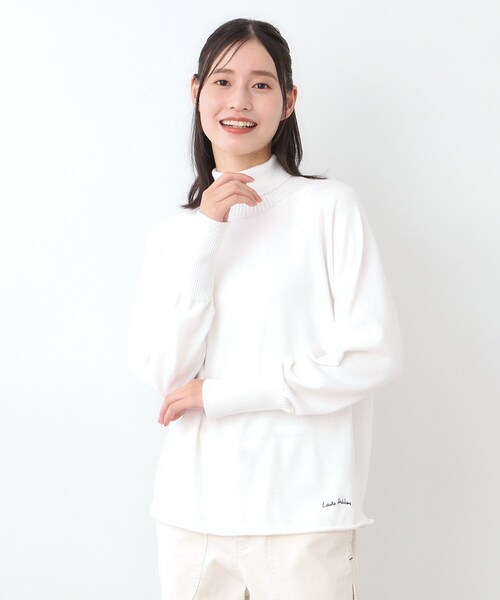 LAURA ASHLEY(ローラアシュレイ)の「【日本製/ワンマイルウエア】コンパクトヤーン ハイネックプルオーバー(ニット/セーター・レディース・ワインレッド/アイボリー/グレー・38)」の4枚目の写真