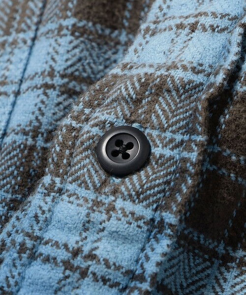 BEAMS（ビームス）の「ワイドフィット フェード チェックシャツ（シャツ/ブラウス・メンズ・ブルー/ベージュ・M/S/XL/L）」の14枚目の写真