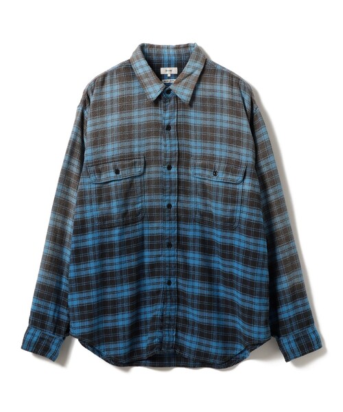 BEAMS（ビームス）の「ワイドフィット フェード チェックシャツ（シャツ/ブラウス・メンズ・ブルー/ベージュ・M/S/XL/L）」の17枚目の写真