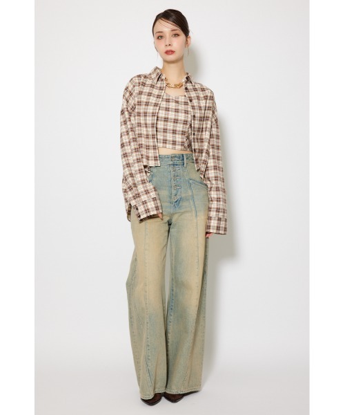 フロントショートチェックシャツ 秋服（シャツ/ブラウス）｜rienda