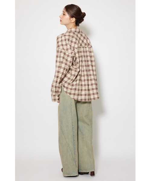 フロントショートチェックシャツ 秋服（シャツ/ブラウス）｜rienda