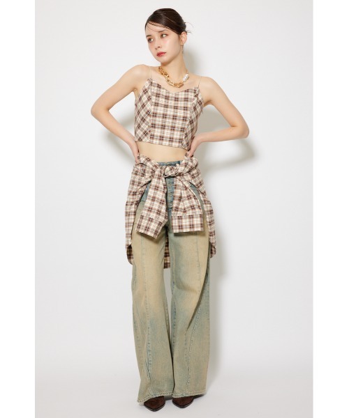 フロントショートチェックシャツ 秋服（シャツ/ブラウス）｜rienda