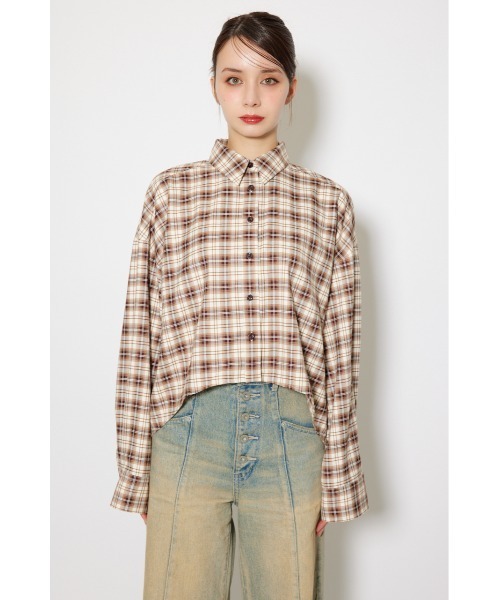 rienda(リエンダ)の「フロントショートチェックシャツ 秋服(シャツ/ブラウス・レディース・ブラック/ベージュ・FREE)」の18枚目の写真
