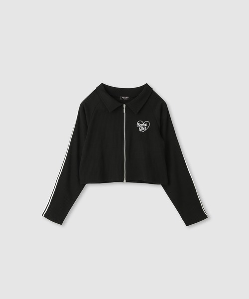 RICH MIX（リッチミックス）の「RICHMIX ジップアンサンブル【インナータンクトップ付き】（アンサンブル・キッズ・杢グレー/ブラック・150/140/130/160）」の4枚目の写真