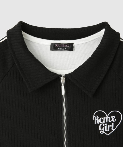 RICH MIX（リッチミックス）の「RICHMIX ジップアンサンブル【インナータンクトップ付き】（アンサンブル・キッズ・杢グレー/ブラック・150/140/130/160）」の6枚目の写真