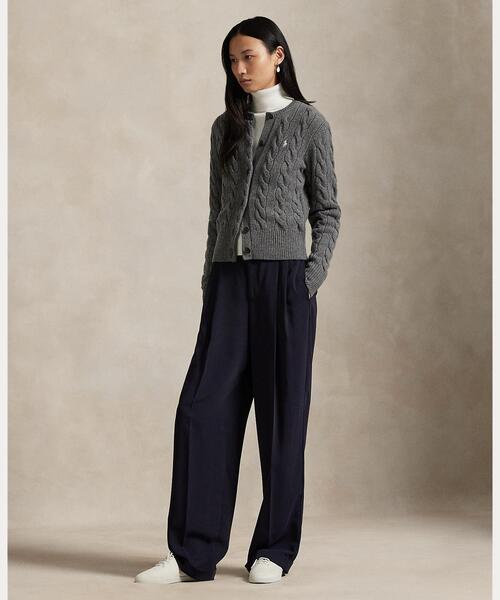 POLO RALPH LAUREN(ポロ ラルフ ローレン)の「ケーブルニット ウールカシミヤ カーディガン(カーディガン/ボレロ・レディース・グレー系・XXS/XS/M/L/S/XL)」の3枚目の写真