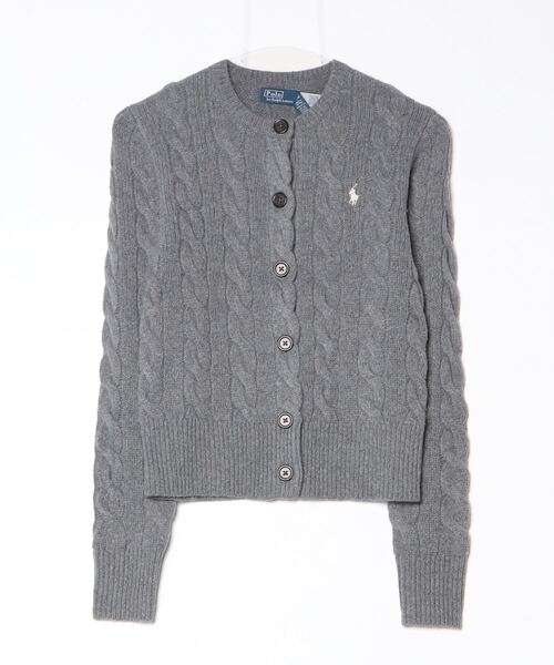 POLO RALPH LAUREN(ポロ ラルフ ローレン)の「ケーブルニット ウールカシミヤ カーディガン(カーディガン/ボレロ・レディース・グレー系・XXS/XS/M/L/S/XL)」の7枚目の写真
