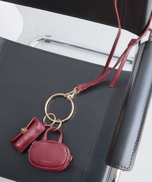 Andemiu（アンデミュウ）の「ボストンリップチャーム574980（ショルダーバッグ・レディース・ブラック/ボルドー/ブラウン・FREE）」の3枚目の写真