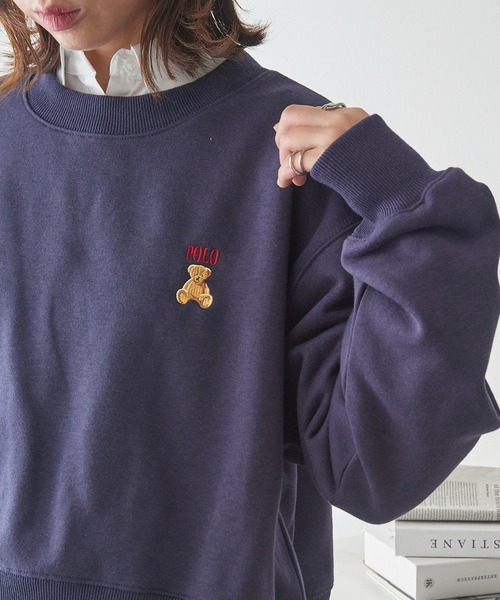 POLO BCS（ポロ ビーシーエス）の「【POLO BCS】ZOZO限定商品 ワンポイントベア　コンパクトスウェット（スウェット・レディース・ブラウン/ホワイト/ブラック/ネイビー・L/M/S）」の4枚目の写真