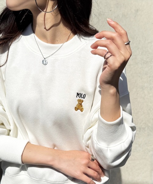 POLO BCS（ポロ ビーシーエス）の「【POLO BCS】ZOZO限定商品 ワンポイントベア　コンパクトスウェット（スウェット・レディース・ブラウン/ホワイト/ブラック/ネイビー・L/M/S）」の2枚目の写真
