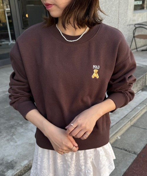 POLO BCS（ポロ ビーシーエス）の「【POLO BCS】ZOZO限定商品 ワンポイントベア　コンパクトスウェット（スウェット・レディース・ブラウン/ホワイト/ブラック/ネイビー・L/M/S）」の12枚目の写真