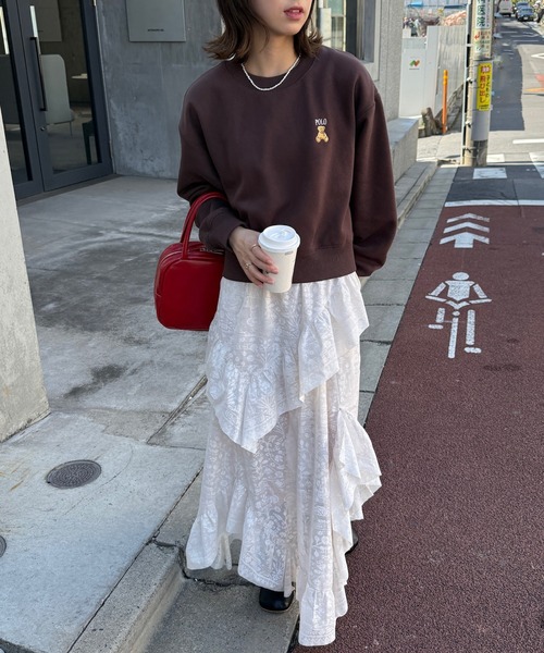 POLO BCS（ポロ ビーシーエス）の「【POLO BCS】ZOZO限定商品 ワンポイントベア　コンパクトスウェット（スウェット・レディース・ブラウン/ホワイト/ブラック/ネイビー・L/M/S）」の14枚目の写真