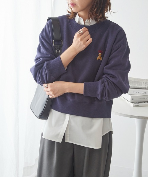 POLO BCS（ポロ ビーシーエス）の「【POLO BCS】ZOZO限定商品 ワンポイントベア　コンパクトスウェット（スウェット・レディース・ブラウン/ホワイト/ブラック/ネイビー・L/M/S）」の19枚目の写真