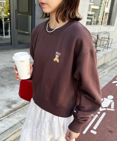 POLO BCS（ポロ ビーシーエス）の「【POLO BCS】ZOZO限定商品 ワンポイントベア　コンパクトスウェット（スウェット・レディース・ブラウン/ホワイト/ブラック/ネイビー・L/M/S）」の11枚目の写真