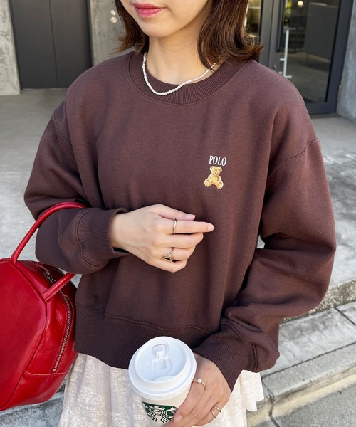 POLO BCS（ポロ ビーシーエス）の「【POLO BCS】ZOZO限定商品 ワンポイントベア　コンパクトスウェット（スウェット・レディース・ブラウン/ホワイト/ブラック/ネイビー・L/M/S）」の10枚目の写真