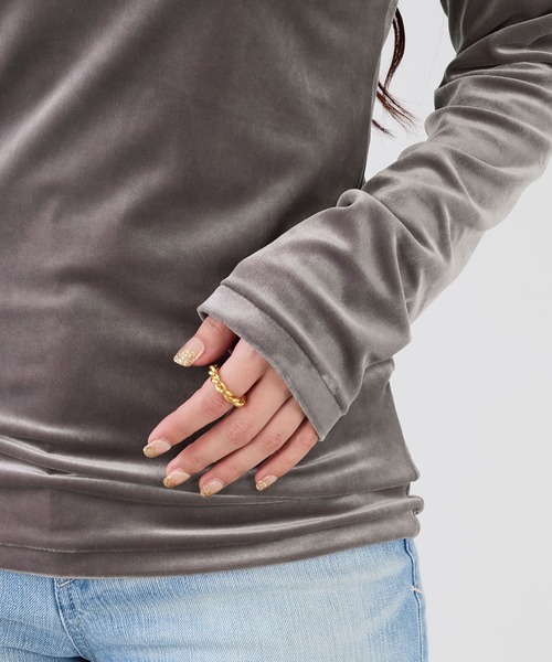 GREYCHORD（グレーコード）の「【GREYCHORD】ベロアロングスリーブトップス-PETRA（Tシャツ/カットソー・レディース・グレー/ベージュ・1）」の20枚目の写真